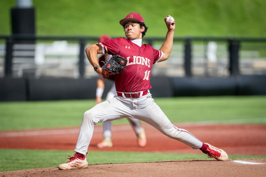 Eli pitching during a baseball game